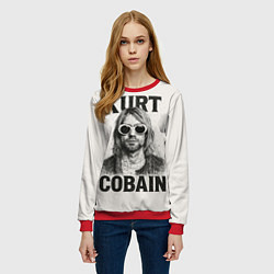 Свитшот женский Kurt Cobain - grunge-art, цвет: 3D-красный — фото 2