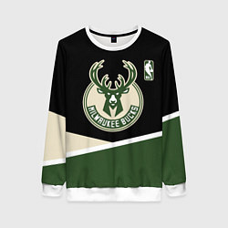 Свитшот женский Милуоки Бакс - линии, цвет: 3D-белый