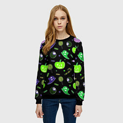 Свитшот женский Halloween black pumpkin pattern, цвет: 3D-черный — фото 2