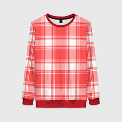 Женский свитшот Checked red white