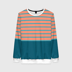 Женский свитшот Полосатый мандариновый морской рассвет