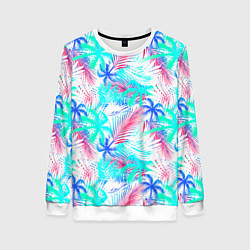 Свитшот женский Palm blue light blue, цвет: 3D-белый