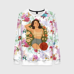 Свитшот женский Lana Del Rey в полевых цветах, цвет: 3D-белый