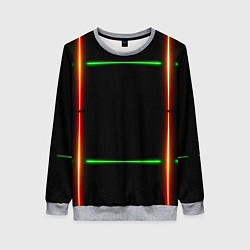 Женский свитшот Color black green orange lines