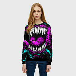 Свитшот женский Клыки венома, цвет: 3D-черный — фото 2