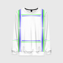 Женский свитшот Neon white green light blue