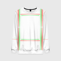 Свитшот женский Neon light green red, цвет: 3D-белый