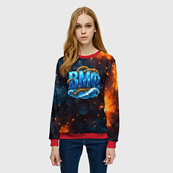 Свитшот женский Военно морской флот с огнями, цвет: 3D-красный — фото 2