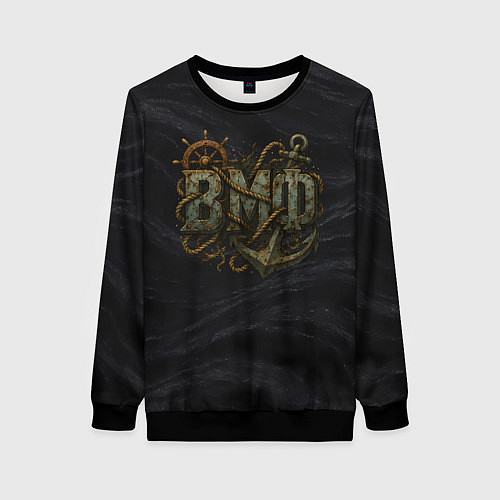Женский свитшот ВМФ ржавые буквы / 3D-Черный – фото 1