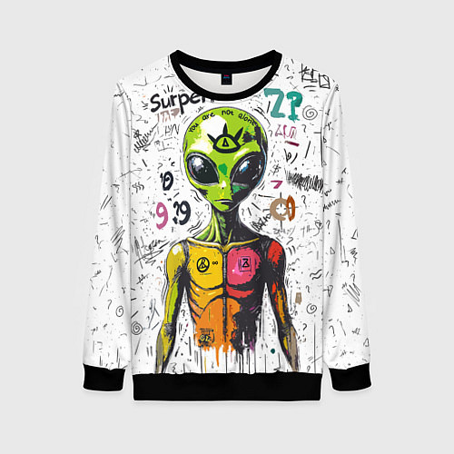 Женский свитшот Вы не одиноки / 3D-Черный – фото 1