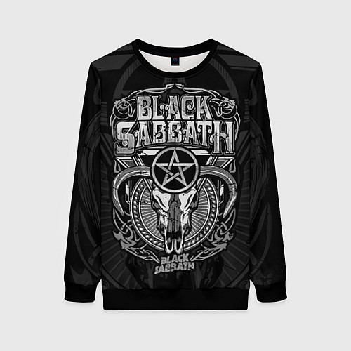 Женский свитшот Black Sabbath - goat skull / 3D-Черный – фото 1