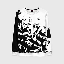 Женский свитшот Doom black crow logo