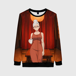 Свитшот женский Dandadan Seiko в красном платье, цвет: 3D-черный