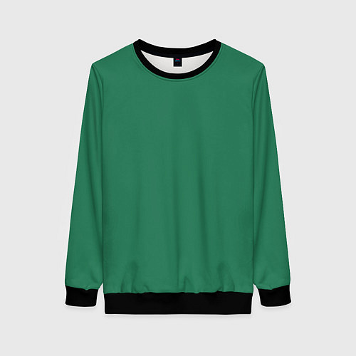 Женский свитшот Изумруд однотонный / 3D-Черный – фото 1