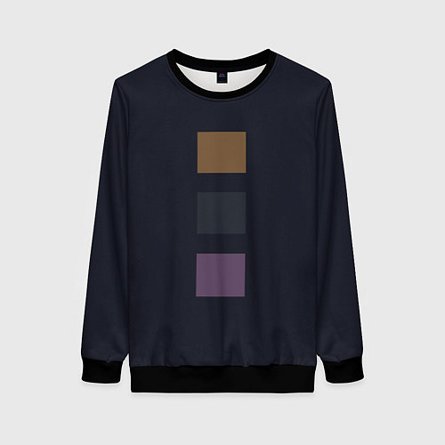 Женский свитшот Три элемента кубизм в цвете глубокий индиго / 3D-Черный – фото 1