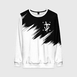 Свитшот женский Doom краски черно белый, цвет: 3D-белый
