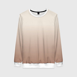 Свитшот женский Градиент песочный, цвет: 3D-белый