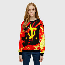 Свитшот женский Doom огненный, цвет: 3D-черный — фото 2