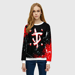 Свитшот женский Doom краски абстракция, цвет: 3D-белый — фото 2