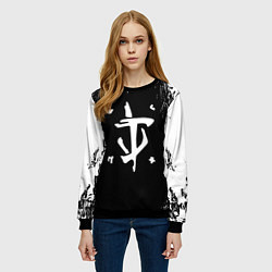 Свитшот женский Doom краска белая текстура, цвет: 3D-черный — фото 2