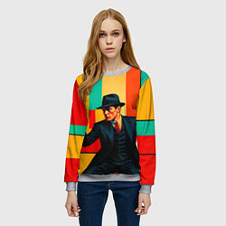 Свитшот женский Мужчина с пистолетом поп-арт, цвет: 3D-меланж — фото 2