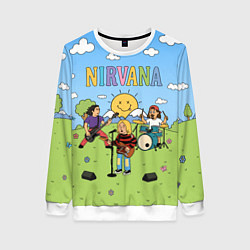 Женский свитшот Nirvana мультяшный стиль на поляне