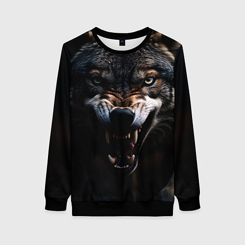 Женский свитшот Волчара / 3D-Черный – фото 1