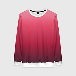 Свитшот женский Градиент гранатовый, цвет: 3D-белый