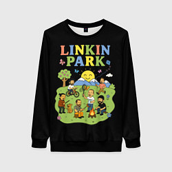 Свитшот женский Linkin Park, мультяшный стиль, цвет: 3D-черный
