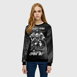 Свитшот женский Викинг с топором с мистическими спутниками, цвет: 3D-черный — фото 2