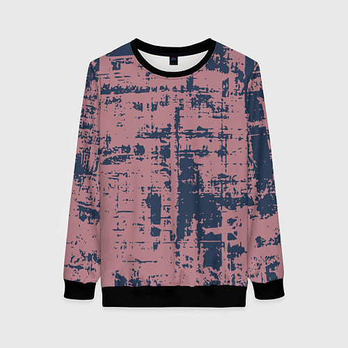 Женский свитшот Текстура с потертостями сине-розовая / 3D-Черный – фото 1