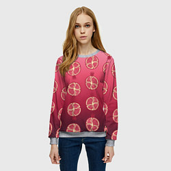 Свитшот женский Сочные гранаты, цвет: 3D-меланж — фото 2