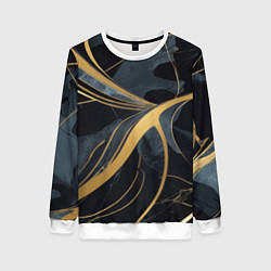 Женский свитшот Мраморный узор с золотыми полосками