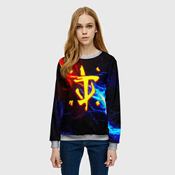 Свитшот женский Doom шторм с молниями, цвет: 3D-меланж — фото 2