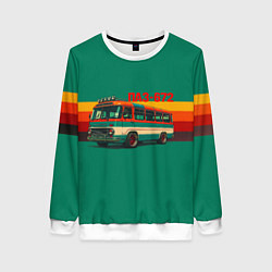 Свитшот женский Ретро автобус ПАЗ-672, цвет: 3D-белый