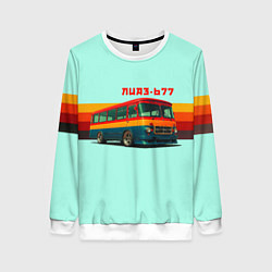 Женский свитшот Ретро автобус ЛИАЗ-677 поп-арт
