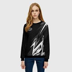 Свитшот женский Subaru - монохромный черный, цвет: 3D-черный — фото 2