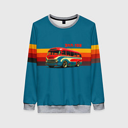 Женский свитшот Ретро автобус ЗИЛ 156 поп-арт