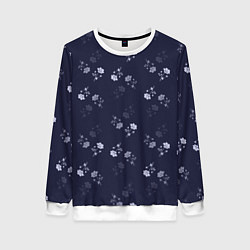 Женский свитшот Цветочный узор синий