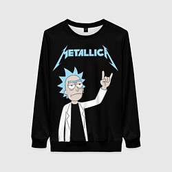 Свитшот женский Metallica и Рик рокер из Рик и Морти, цвет: 3D-черный