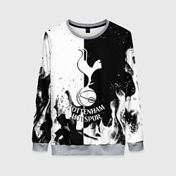 Свитшот женский Тоттенхэм черно белый огонь, цвет: 3D-меланж