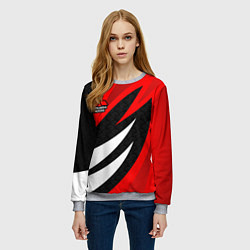 Свитшот женский Митсубиси - красный спорт, цвет: 3D-меланж — фото 2