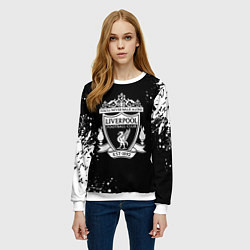 Свитшот женский Liverpool белые краски текстура, цвет: 3D-белый — фото 2