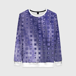 Свитшот женский Геометрический градиент фиолетовый, цвет: 3D-белый