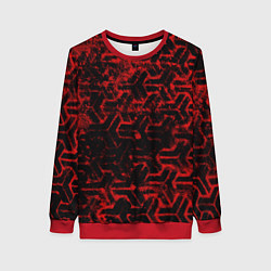 Свитшот женский Геометрический узор, цвет: 3D-красный