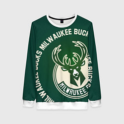 Свитшот женский Milwaukee Bucks надпись, цвет: 3D-белый