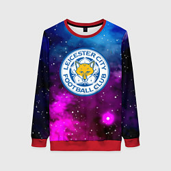 Свитшот женский Лестер сити космос, цвет: 3D-красный
