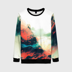 Женский свитшот Абстракция с плавными формами краски