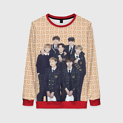 Свитшот женский BTS в костюмах, цвет: 3D-красный