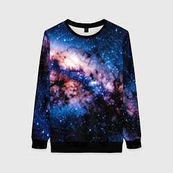 Свитшот женский Фантастический космос звёзды и туманности, цвет: 3D-черный
